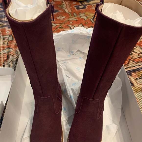 Elephantito Plum Suede Boots, Girls size 1 US, interior zipper, LIKE NEW - Picture 7 of 9